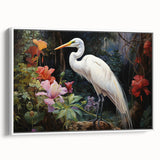 Framed wall art showcasing elegant heron and egret bird designs on a white background, perfect for adding a touch of nature-inspired decor to any room.