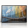 Framed wall art collection showcasing elegant heron and egret designs in a modern black frame, perfect for enhancing home decor with nature-inspired elegance.