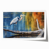 Elegant wall art print showcasing a heron and egret design on a soft pastel background, ideal for enhancing home decor with a serene nature theme.