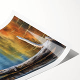 Elegant wall art print featuring a heron and egret design in soft pastel colors, rolled in a protective tube, perfect for enhancing home decor with nature-inspired aesthetics.