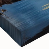 Close-up of a vibrant wall art piece showcasing elegant herons and egrets in a serene natural setting, printed on stretched canvas, ideal for home decor.