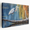 Stretched canvas wall art collection featuring elegant heron and egret designs in soft pastel colors. Perfect for enhancing modern home decor with nature-inspired aesthetics.