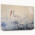 Elegant wall art collection featuring a side view of a heron and egret design printed on acrylic glass, showcasing vibrant colors and intricate details, ideal for contemporary home decor.
