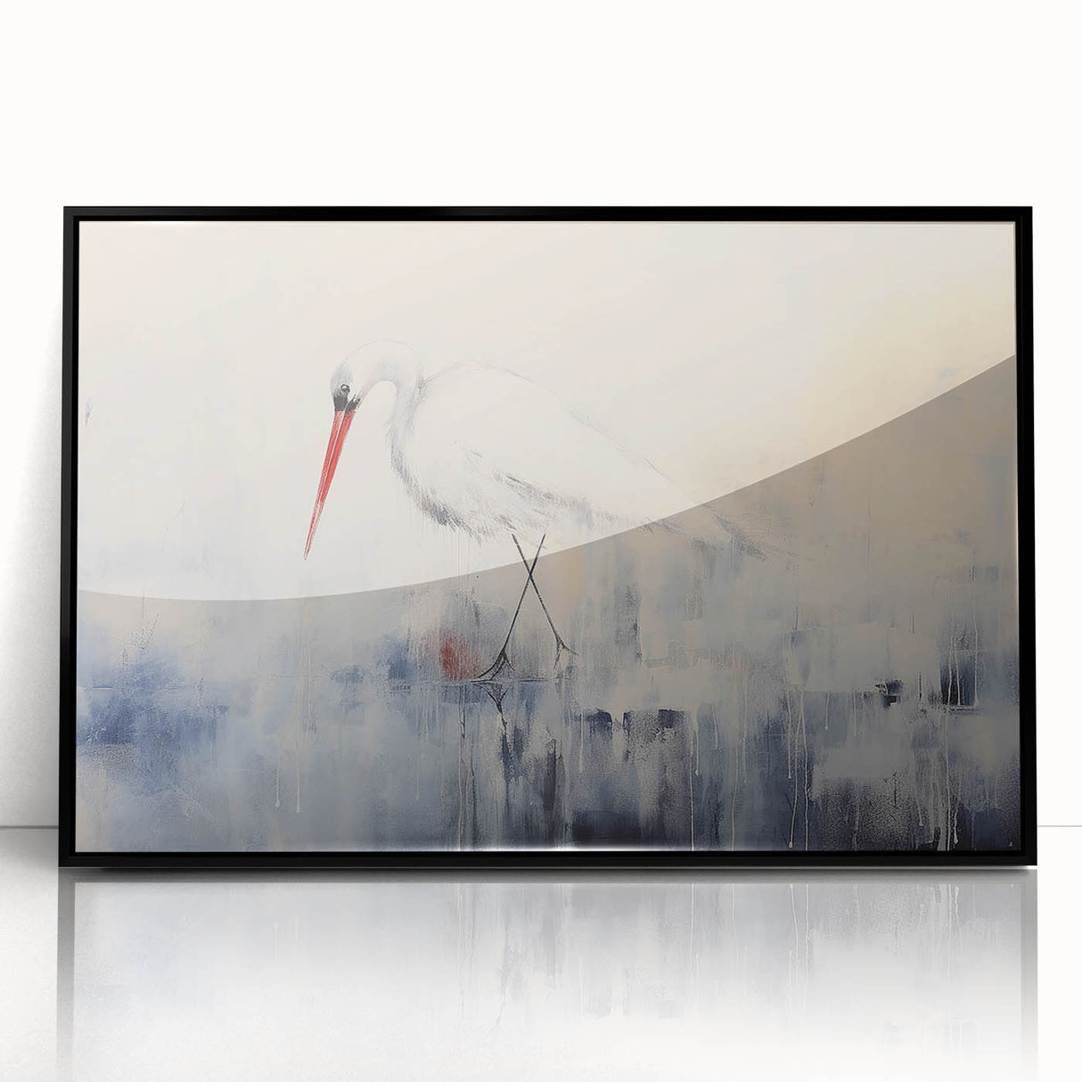 Framed wall art collection featuring elegant heron and egret designs in black acrylic, perfect for home decor, enhancing style and tranquility in any space.
