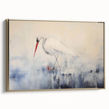 Elegant framed canvas wall art collection showcasing a heron and egret design in gold tones, ideal for enhancing home decor with nature-inspired elegance.