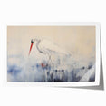 Elegant heron and egret wall art print showcasing delicate bird illustrations in soft pastel colors, ideal for enhancing home decor with a touch of nature.