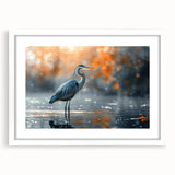 Framed wall art collection featuring elegant heron and egret designs in a serene white mat, perfect for enhancing home decor with nature-inspired elegance.