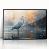 Framed wall art collection showcasing elegant heron and egret designs in black acrylic, perfect for enhancing modern home decor with nature-inspired elegance.