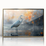 Framed wall art collection showcasing a heron and egret design in elegant gold accents, ideal for nature-inspired decor in living spaces or offices.