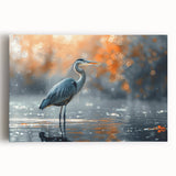 Elegant heron and egret design on stretched canvas wall art, showcasing intricate details and vibrant colors, ideal for adding a touch of nature to any decor.