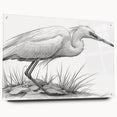 Elegant side view of a collection of heron and egret acrylic glass wall art, showcasing vibrant colors and intricate designs, perfect for enhancing home decor.