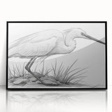 Framed wall art collection showcasing elegant herons and egrets in a serene nature scene, featuring a sleek black frame and vibrant colors to enhance any decor.