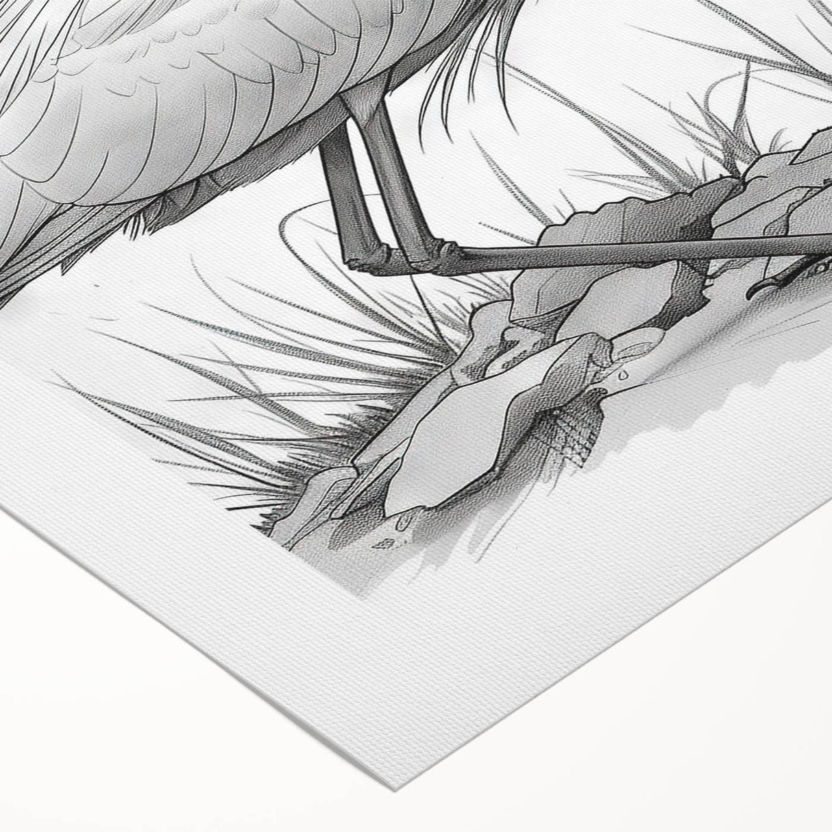 Rolled canvas wall art showcasing an elegant heron and egret design, featuring vibrant colors and intricate details, perfect for enhancing any home decor setting.