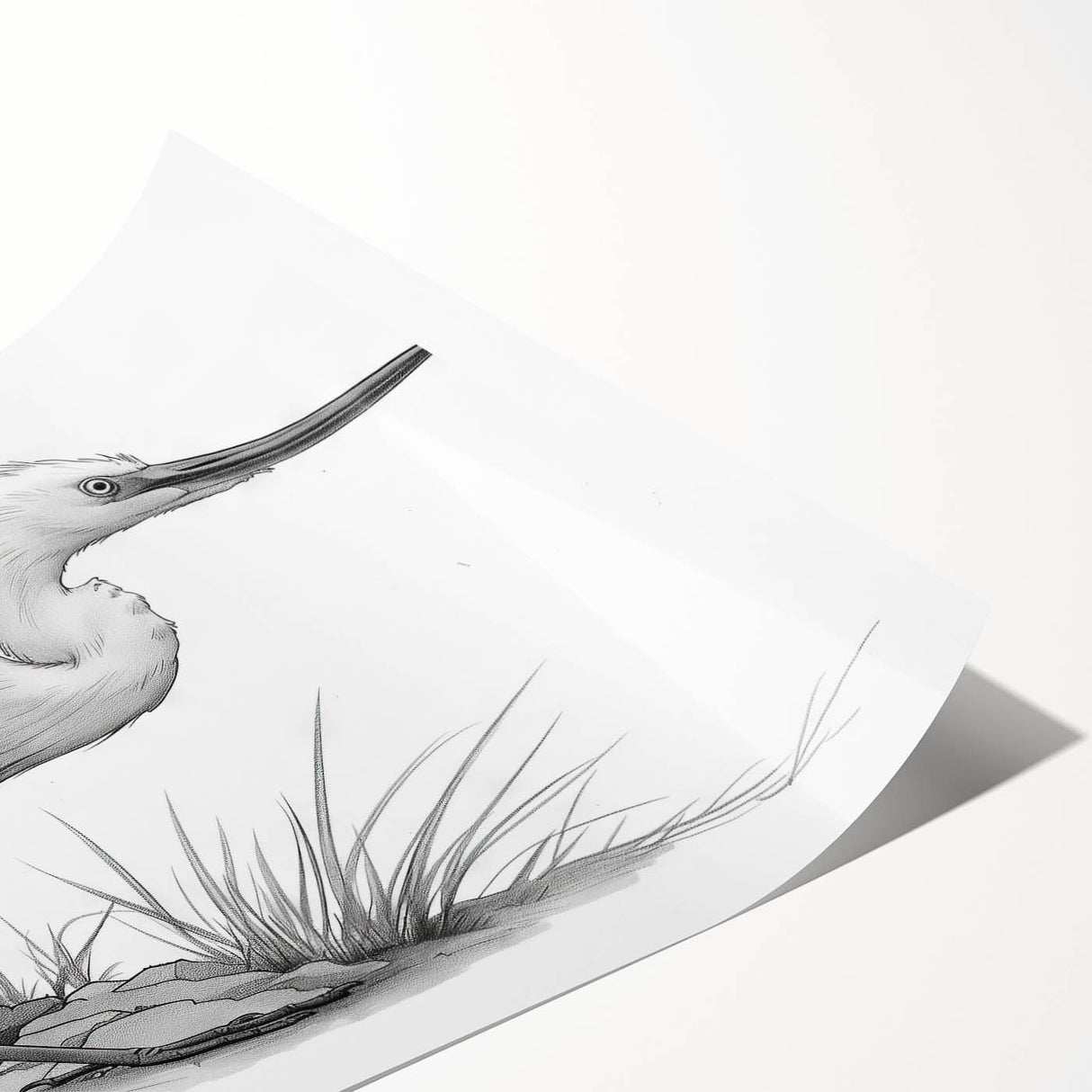 Elegant wall art print showcasing a heron and egret design, featuring soft pastel colors on a textured background, ideal for enhancing modern home decor.