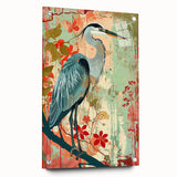 Elegant wall art collection featuring a side view of heron and egret designs printed on acrylic glass, showcasing vibrant colors and intricate details, perfect for nature lovers and home decor enthusiasts.