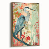 Framed wall art collection featuring a side view of elegant herons and egrets in gold tones, perfect for adding a touch of nature-inspired sophistication to any decor.