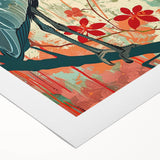 Rolled canvas artwork showcasing a serene heron and egret design in soft pastel colors, perfect for enhancing home decor and adding a touch of nature.