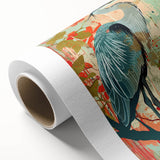 Elegant rolled canvas wall art featuring a serene heron and egret design, showcasing delicate brush strokes and vibrant colors, perfect for nature-themed decor.