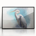 Framed wall art collection featuring a stylish design of a heron and egret, presented in black acrylic, perfect for modern home decor and bird lovers.