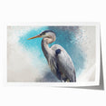 Elegant wall art print showcasing a serene heron and egret design in soft pastel colors, perfect for enhancing home decor. Ideal for nature lovers and art enthusiasts.