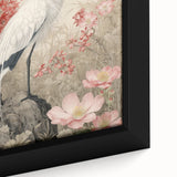 Framed wall art featuring a close-up of elegant heron and egret designs in vibrant colors, showcasing intricate details and textures ideal for nature-themed decor. Perfect for enhancing interior spaces and bringing a serene atmosphere.