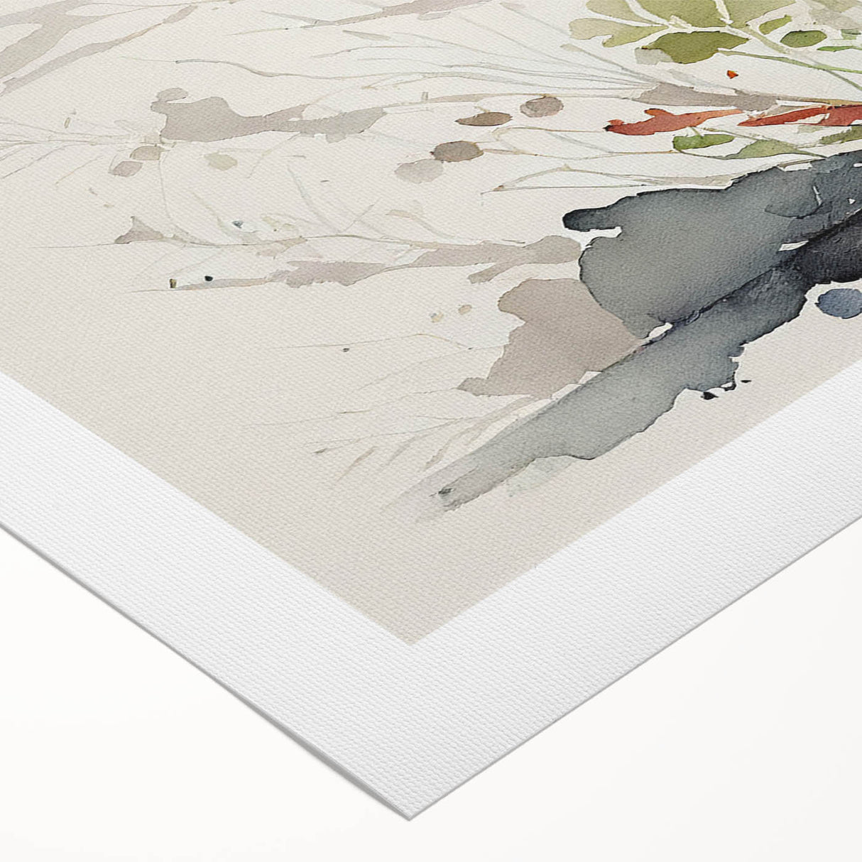 Artistic wall art featuring a heron and egret design on rolled canvas, showcasing intricate details in soft blue and white hues, ideal for nature-inspired decor.