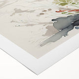 Artistic wall art featuring a heron and egret design on rolled canvas, showcasing intricate details in soft blue and white hues, ideal for nature-inspired decor.