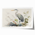 Elegant wall art print showcasing a heron and egret design, featuring soft pastel colors and intricate detailing, perfect for enhancing home decor.