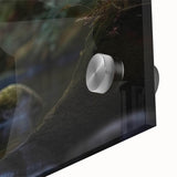 Close-up of a vibrant acrylic glass wall art piece showcasing a heron and egret design, perfect for enhancing modern home decor with nature-inspired elegance.