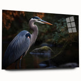 Elegant wall art collection showcasing a side view of heron and egret designs, printed on acrylic glass, perfect for enhancing modern home decor.