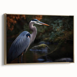 Elegant framed wall art collection featuring a heron and egret design in gold tones, highlighting intricate details and textures, perfect for modern home decor.