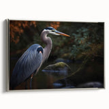 Elegant framed wall art collection featuring a silver side view of herons and egrets in a serene design, perfect for enhancing home decor with a nature-inspired theme.