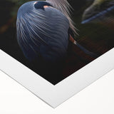 Elegant rolled canvas artwork depicting a heron and egret in a serene natural setting, showcasing vibrant colors and intricate details, perfect for enhancing any home decor.