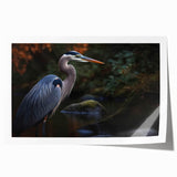 Elegant wall art print showcasing a heron and egret design in soft pastel colors, perfect for enhancing contemporary home decor. Ideal for bird lovers and nature enthusiasts.