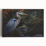 Stretched canvas wall art showcasing a heron and egret design in vibrant colors, perfect for enhancing home decor with a nature-inspired theme.