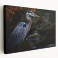 Elegant side view of a stretched canvas wall art collection featuring heron and egret designs in natural colors, perfect for enhancing modern home decor.