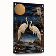 Elegant wall art collection showcasing a side view of heron and egret designs, crafted from acrylic glass with decorative pins, ideal for nature-themed decor.