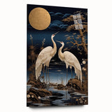 Elegant wall art collection showcasing a side view of a heron and egret design, framed in acrylic glass, ideal for modern decor. Perfect for nature lovers.