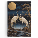 Elegant heron and egret wall art collection on stretched canvas, showcasing vibrant colors and intricate details, perfect for enhancing home decor.
