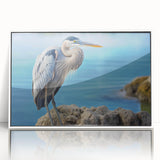 Framed wall art collection showcasing elegant heron and egret designs in a white frame, perfect for enhancing home decor with nature-inspired elegance.