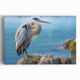 Elegant wall art collection featuring a heron and egret design on stretched canvas, showcasing vibrant colors and intricate details, ideal for nature-inspired decor.