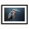 Framed wall art collection showcasing elegant heron and egret designs, featuring a sleek black frame and mat, perfect for enhancing home decor with nature-inspired elegance.