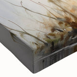 Close-up of a vibrant stretched canvas wall art piece showcasing a heron and egret design, featuring intricate details and rich colors, perfect for nature lovers.