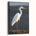 Framed wall art collection showcasing a sleek black side view of herons and egrets in a serene natural setting, perfect for enhancing home decor with elegance.