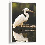 Framed wall art collection showcasing elegant heron and egret designs on a white canvas, ideal for enhancing home decor with a serene nature theme. This artwork adds a touch of sophistication and tranquility to any living space.