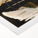 Rolled canvas wall art showcasing a serene heron and egret design in soft pastel colors, perfect for enhancing any living space's decor and ambiance.