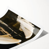 Elegant wall art print featuring herons and egrets in a serene natural setting, showcasing vibrant colors and intricate details, perfect for home decor.