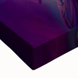 Close-up of a vibrant hummingbird design on stretched canvas wall art, showcasing intricate details and vivid colors, perfect for nature-themed decor.