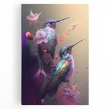 Vibrant hummingbird wall art canvas print showcasing intricate design details and rich colors, ideal for enhancing home decor and art collection.