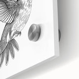 Vibrant acrylic wall art showcasing a close-up of a colorful hummingbird amidst a floral background, perfect for adding a lively touch to any space.